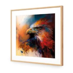 Bold Eagle II -WALL ART DESGIN SALE bold eagle ii acrylic glass with border oak frame 37x37cm 283359
