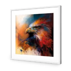 Bold Eagle II -WALL ART DESGIN SALE bold eagle ii acrylic glass with border white frame 37x37cm 721203
