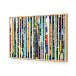 Book Spines -WALL ART DESGIN SALE book spines acrylic glass no border oak frame 45x30cm 176957