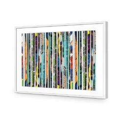 Book Spines -WALL ART DESGIN SALE book spines acrylic glass with border white frame 45x30cm 598932