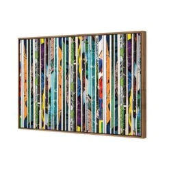 Book Spines -WALL ART DESGIN SALE book spines canvas natural floating frame 45x30cm 670476