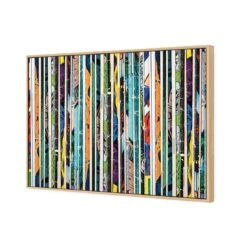 Book Spines -WALL ART DESGIN SALE book spines canvas oak floating frame 45x30cm 583315