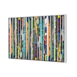 Book Spines -WALL ART DESGIN SALE book spines canvas white floating frame 45x30cm 224870