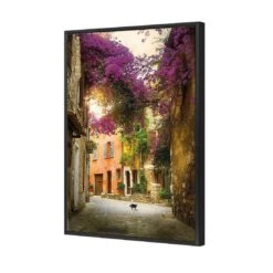 Bougainvillea Alley Canvas Art -WALL ART DESGIN SALE bougainvillea alley canvas art 45x30cm black frame 127354