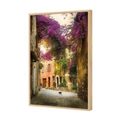 Bougainvillea Alley Canvas Art -WALL ART DESGIN SALE bougainvillea alley canvas art 45x30cm oak frame 726489