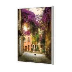 Bougainvillea Alley Canvas Art -WALL ART DESGIN SALE bougainvillea alley canvas art 45x30cm white frame 133180