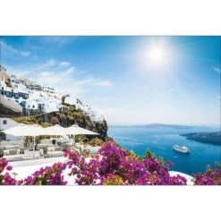 Bougainvillea In Greece Canvas Art
