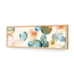 Bouncing Bubbles (long) -WALL ART DESGIN SALE bouncing bubbles long acrylic glass no border oak frame 90x30cm 398230
