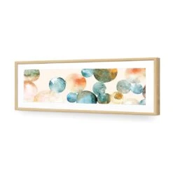 Bouncing Bubbles (long) -WALL ART DESGIN SALE bouncing bubbles long acrylic glass with border oak frame 90x30cm 902288