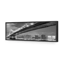 Bridge Over New York, Black And White (Long) -WALL ART DESGIN SALE bridge over new york black and white long acrylic glass no border black frame 90x30cm 185273