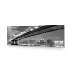 Bridge Over New York, Black And White (Long) -WALL ART DESGIN SALE bridge over new york black and white long acrylic glass no border no frame 90x30cm 285897