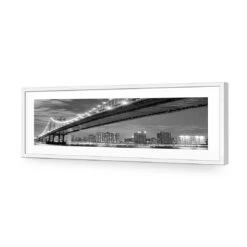 Bridge Over New York, Black And White (Long) -WALL ART DESGIN SALE bridge over new york black and white long acrylic glass with border white frame 90x30cm 699066