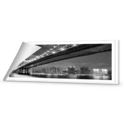 Bridge Over New York, Black And White (Long) -WALL ART DESGIN SALE bridge over new york black and white long canvas rolled canvas 60x20cm 314263
