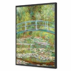 Bridge Over Rose Pond - Monet Acrylic Print Art -WALL ART DESGIN SALE bridge over rose pond monet acrylic glass art without border black frame 45x30cm 241710
