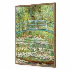 Bridge Over Rose Pond - Monet Acrylic Print Art -WALL ART DESGIN SALE bridge over rose pond monet acrylic glass art without border natural frame 45x30cm 605303
