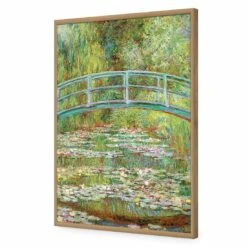 Bridge Over Rose Pond - Monet Acrylic Print Art -WALL ART DESGIN SALE bridge over rose pond monet acrylic glass art without border oak frame 45x30cm 508872