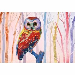 Bright Wise Owl, Light Canvas Art