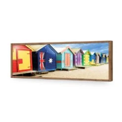 Brighton Beach Boxes (Long) 18 Brighton Beach Boxes (Long) -WALL ART DESGIN SALE brighton beach boxes long acrylic glass no border natural frame 90x30cm 383610