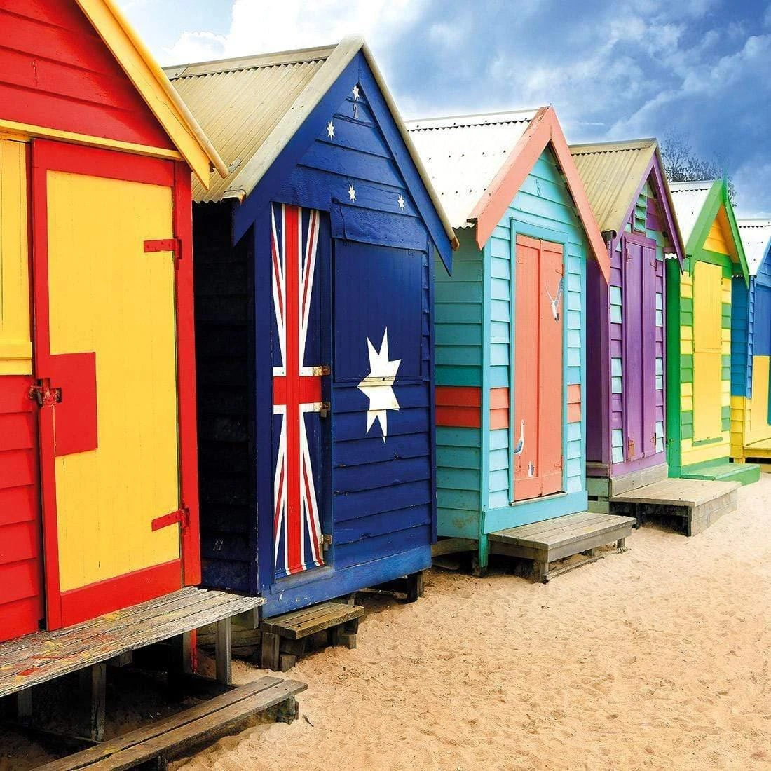 Brighton Beach Boxes (square) Brighton Beach Boxes (square) -WALL ART DESGIN SALE brighton beach boxes square canvas stretched canvas 37x37cm 912905