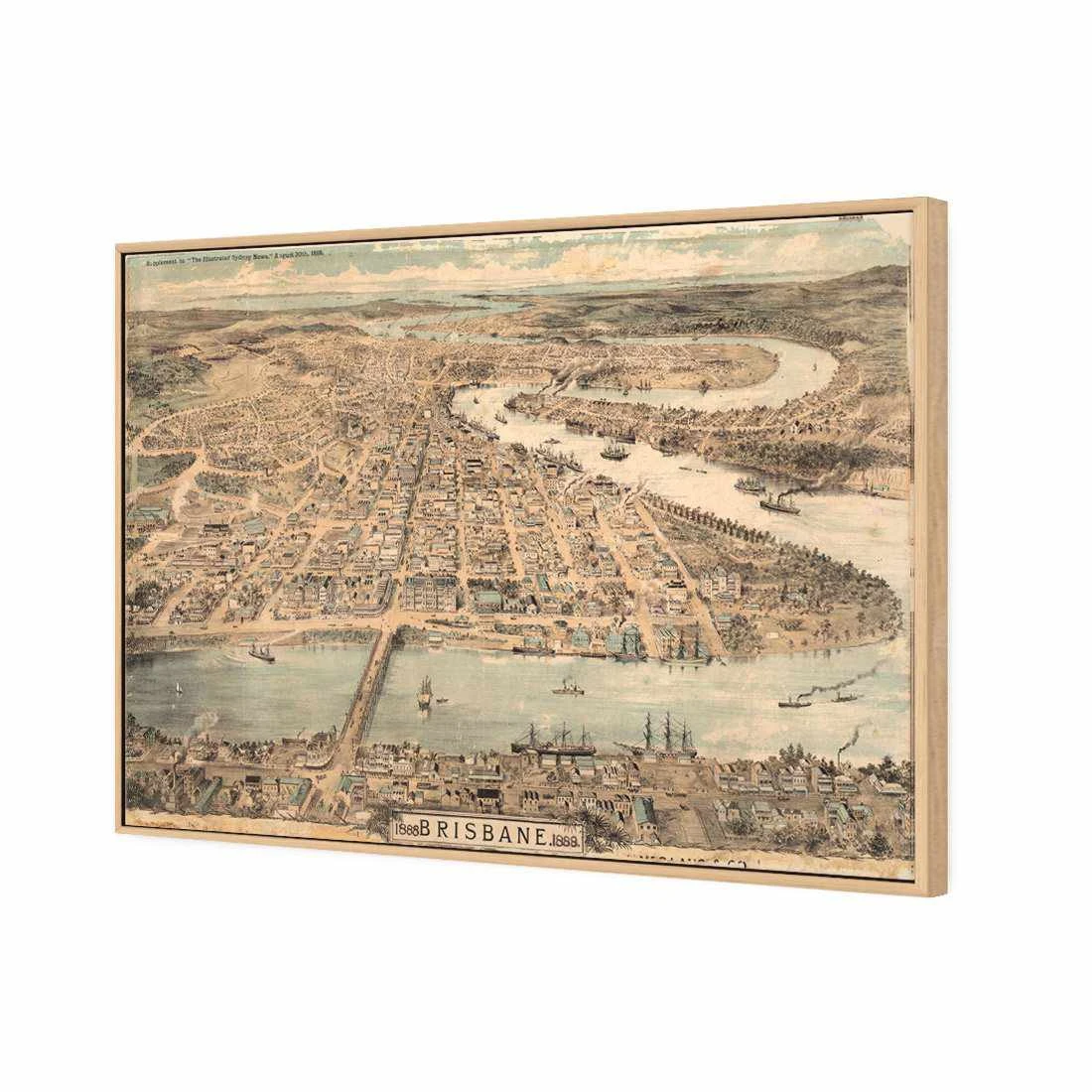 Brisbane 1888 Canvas Art Brisbane 1888 Canvas Art -WALL ART DESGIN SALE brisbane 1888 canvas art 45x30cm oak frame 792720