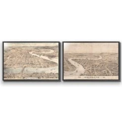 Brisbane 1888 Perfect Pairs -WALL ART DESGIN SALE brisbane 1888 perfect pairs acrylic glass no border black frame 45x30cm 546959