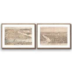 Brisbane 1888 Perfect Pairs -WALL ART DESGIN SALE brisbane 1888 perfect pairs acrylic glass with border natural frame 45x30cm 222631