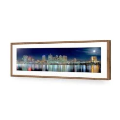 Brisbane In Moonlight (Long) -WALL ART DESGIN SALE brisbane in moonlight long acrylic glass with border natural frame 90x30cm 882871