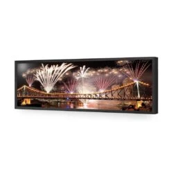 Brisbane Riverfire (long) 15 Brisbane Riverfire (long) -WALL ART DESGIN SALE brisbane riverfire long acrylic glass no border black frame 90x30cm 809628