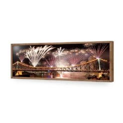 Brisbane Riverfire (long) 18 Brisbane Riverfire (long) -WALL ART DESGIN SALE brisbane riverfire long acrylic glass no border natural frame 90x30cm 198865