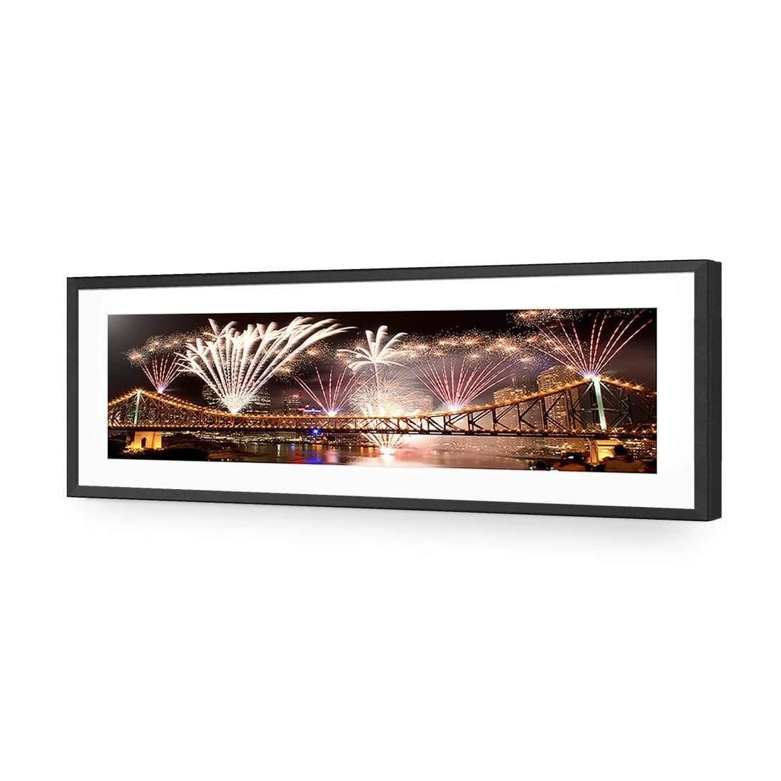 Brisbane Riverfire (long) Brisbane Riverfire (long) -WALL ART DESGIN SALE brisbane riverfire long acrylic glass with border black frame 90x30cm 668606