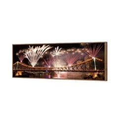 Brisbane Riverfire (long) 7 Brisbane Riverfire (long) -WALL ART DESGIN SALE brisbane riverfire long canvas natural floating frame 60x20cm 816597
