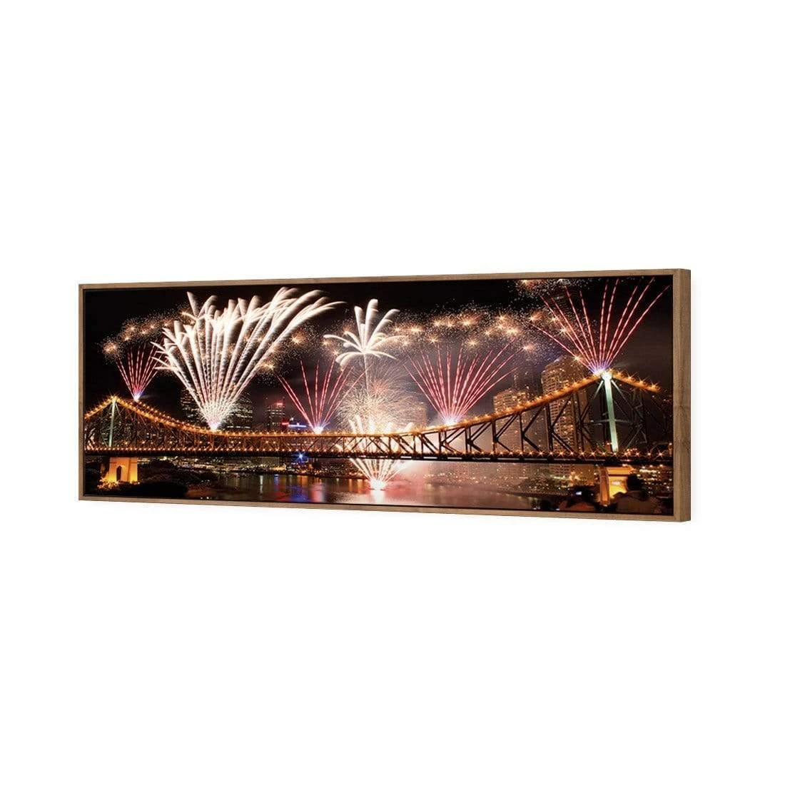 Brisbane Riverfire (long) Brisbane Riverfire (long) -WALL ART DESGIN SALE brisbane riverfire long canvas natural floating frame 60x20cm 816597