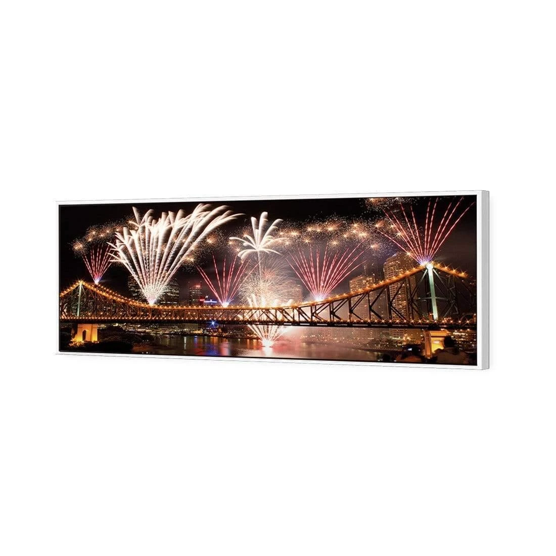 Brisbane Riverfire (long) Brisbane Riverfire (long) -WALL ART DESGIN SALE brisbane riverfire long canvas white floating frame 60x20cm 816638