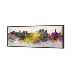 Brisbane Skyline Watercolour Canvas Art 4 Brisbane Skyline Watercolour Canvas Art -WALL ART DESGIN SALE brisbane skyline watercolour canvas art 60x20cm black frame 283158