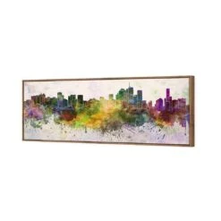 Brisbane Skyline Watercolour Canvas Art 6 Brisbane Skyline Watercolour Canvas Art -WALL ART DESGIN SALE brisbane skyline watercolour canvas art 60x20cm natural frame 294970