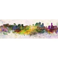 Brisbane Skyline Watercolour Canvas Art