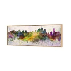 Brisbane Skyline Watercolour Canvas Art 7 Brisbane Skyline Watercolour Canvas Art -WALL ART DESGIN SALE brisbane skyline watercolour canvas art 60x20cm oak frame 560287