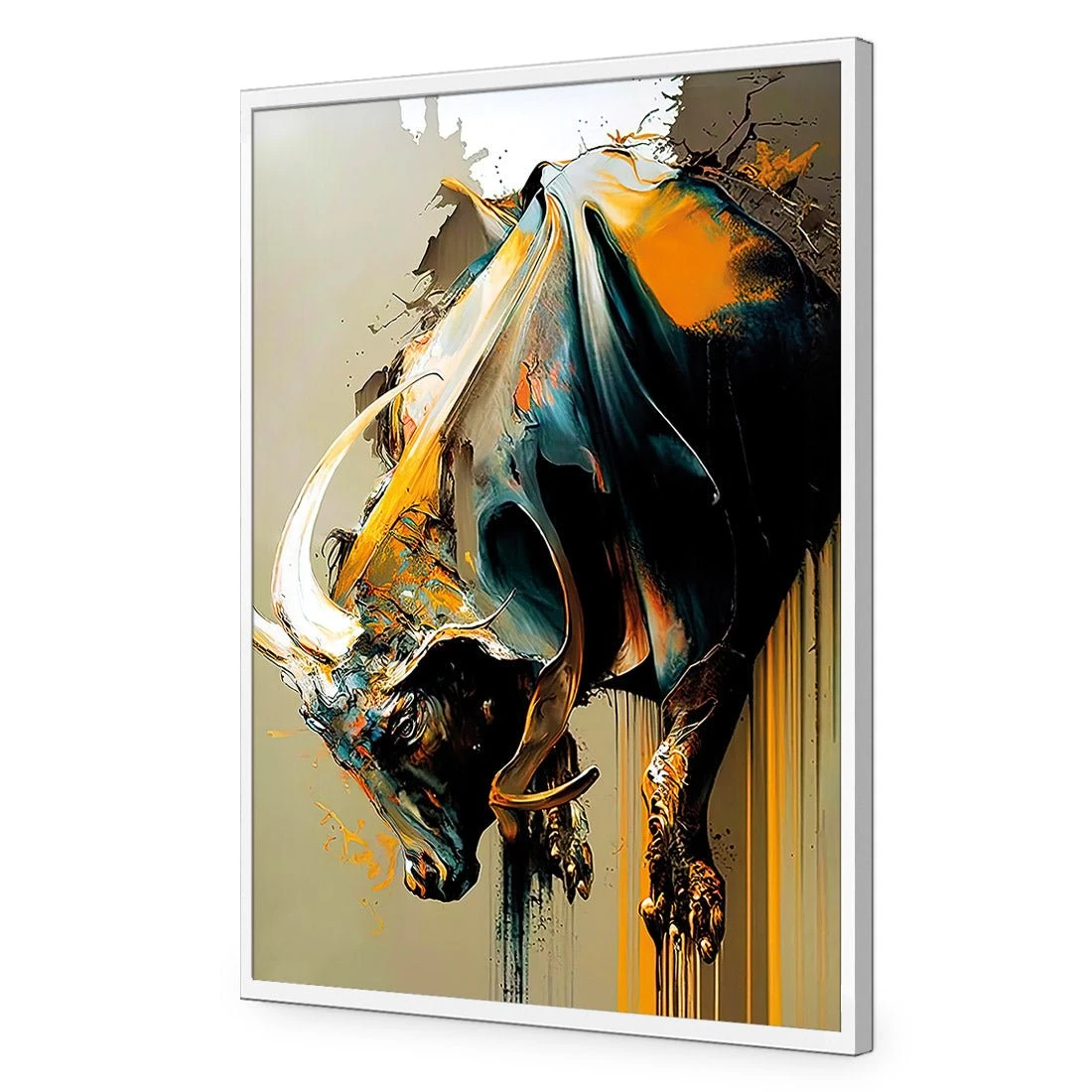 Bucking Bull Bucking Bull -WALL ART DESGIN SALE bucking bull acrylic glass no border white frame 45x30cm 709207