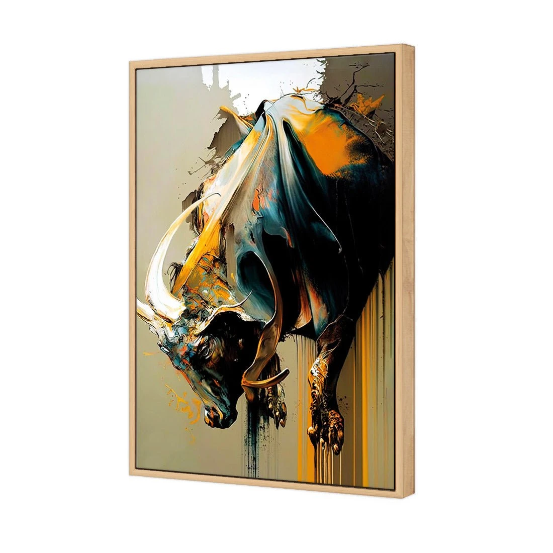Bucking Bull Bucking Bull -WALL ART DESGIN SALE bucking bull canvas oak frame 45x30cm 833989