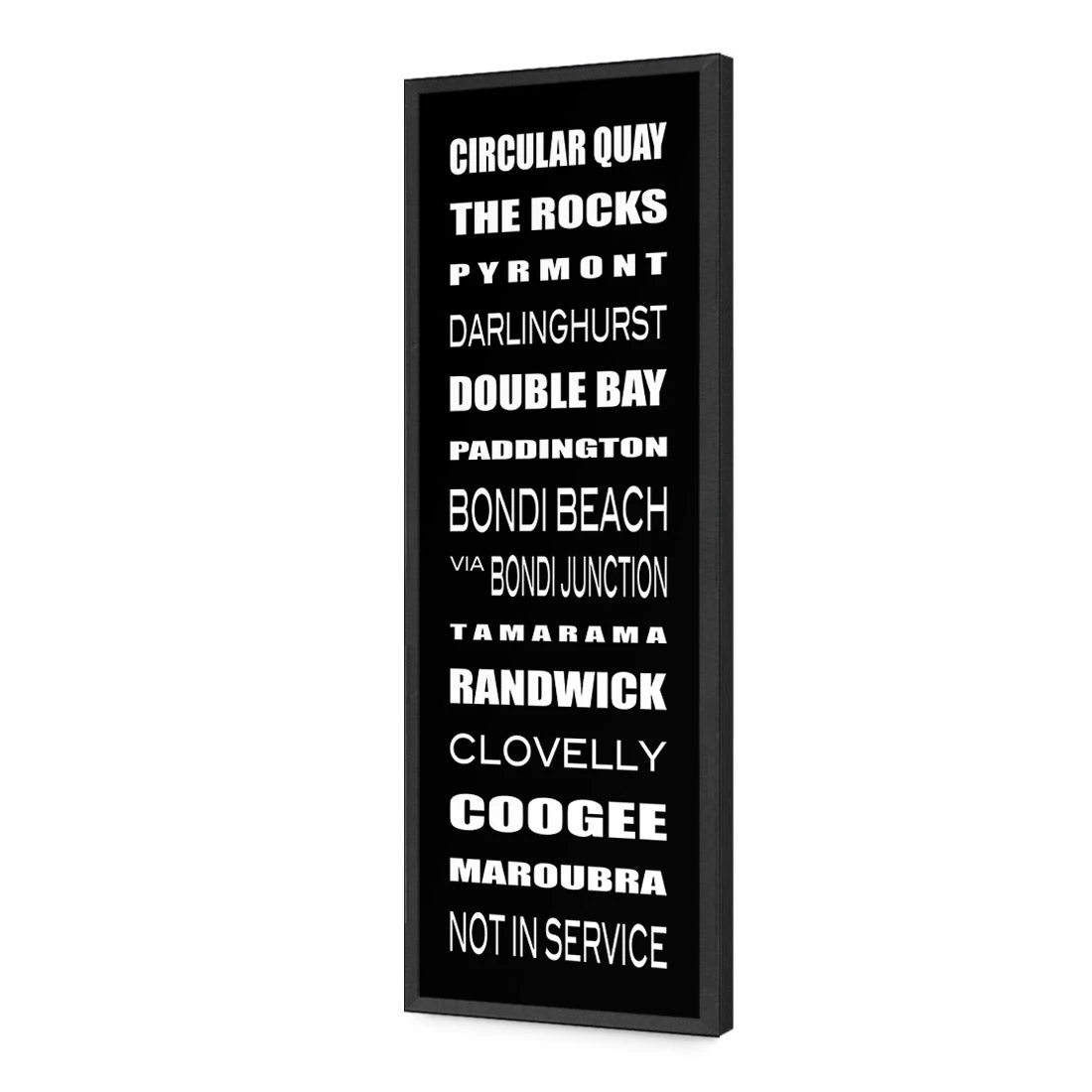 Bus Scrolls Sydney East Black and White (Long) Bus Scrolls Sydney East Black And White (Long) -WALL ART DESGIN SALE bus scrolls sydney east black and white long acrylic glass no border black frame 90x30cm 241683