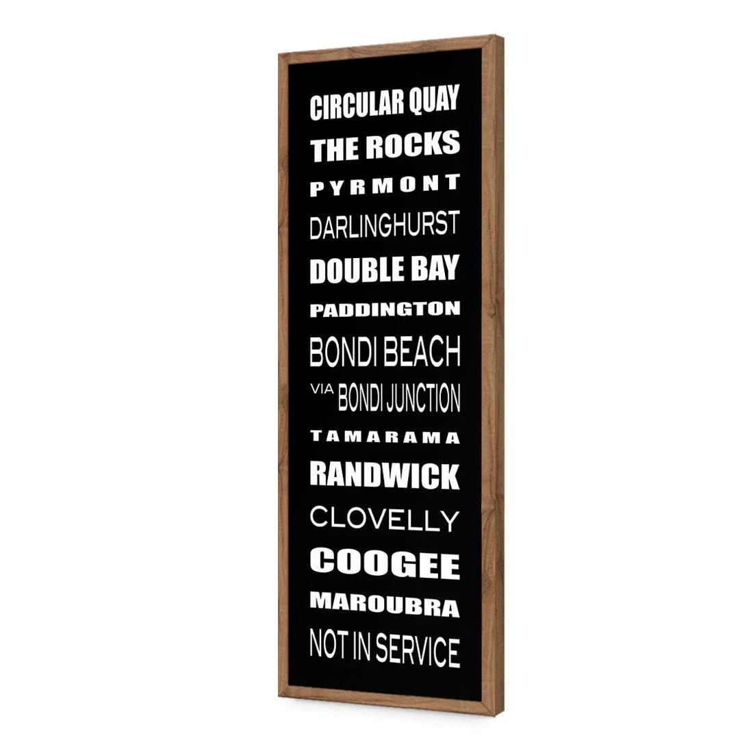 Bus Scrolls Sydney East Black and White (Long) Bus Scrolls Sydney East Black And White (Long) -WALL ART DESGIN SALE bus scrolls sydney east black and white long acrylic glass no border natural frame 90x30cm 737483