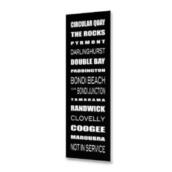 Bus Scrolls Sydney East Black And White (Long) 15 Bus Scrolls Sydney East Black And White (Long) -WALL ART DESGIN SALE bus scrolls sydney east black and white long acrylic glass no border no frame 90x30cm 396618