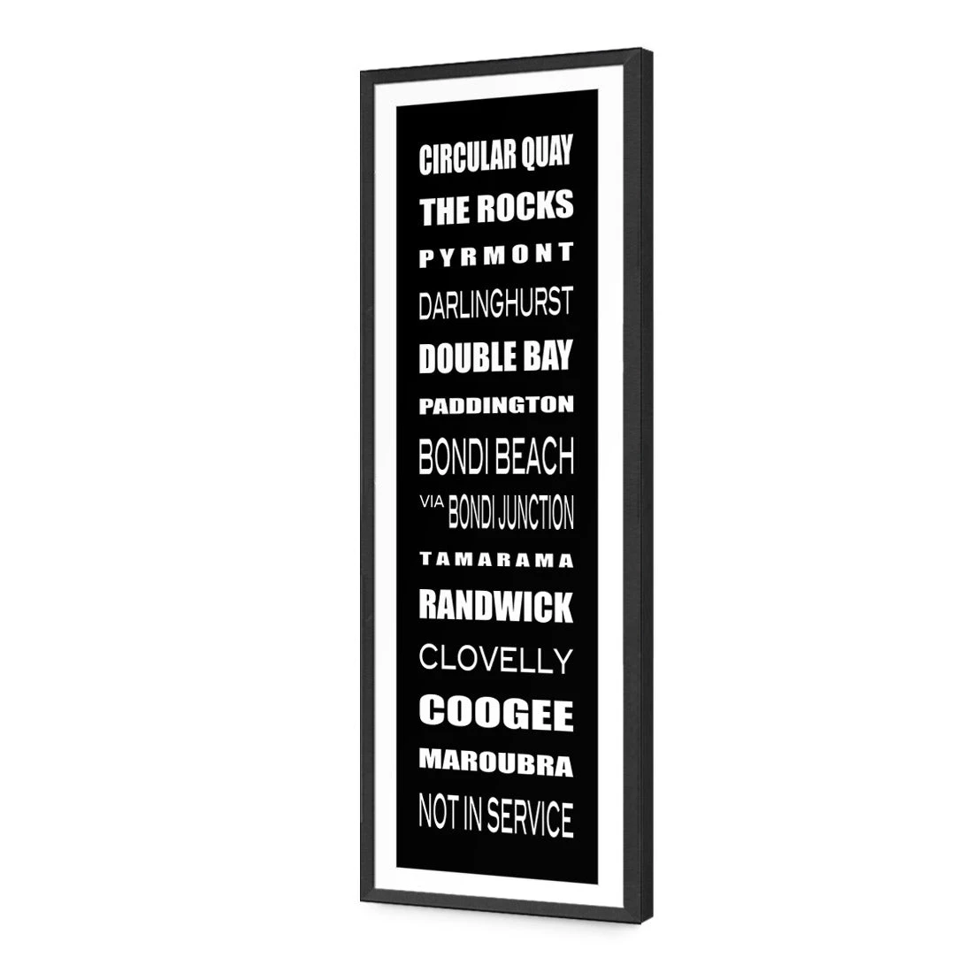 Bus Scrolls Sydney East Black and White (Long) Bus Scrolls Sydney East Black And White (Long) -WALL ART DESGIN SALE bus scrolls sydney east black and white long acrylic glass with border black frame 90x30cm 837333