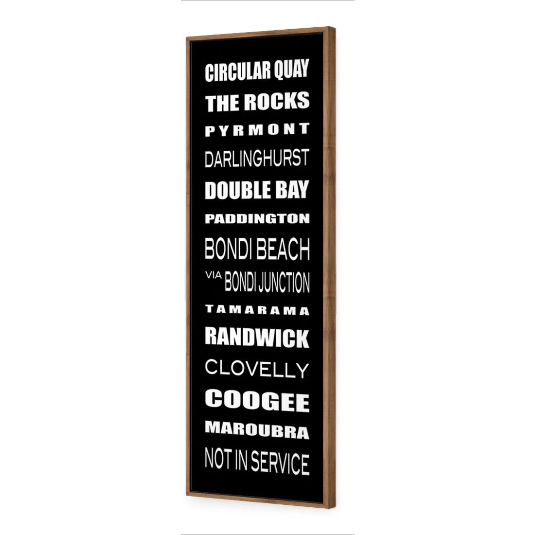 Bus Scrolls Sydney East Black and White (Long) Bus Scrolls Sydney East Black And White (Long) -WALL ART DESGIN SALE bus scrolls sydney east black and white long canvas natural floating frame 60x20cm 617404