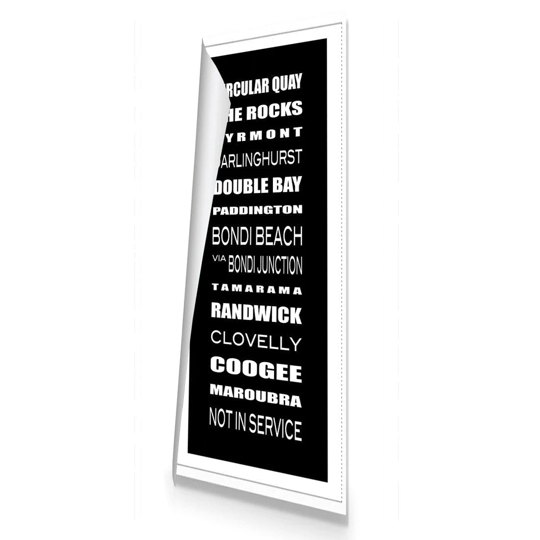 Bus Scrolls Sydney East Black and White (Long) Bus Scrolls Sydney East Black And White (Long) -WALL ART DESGIN SALE bus scrolls sydney east black and white long canvas rolled canvas 60x20cm 880190