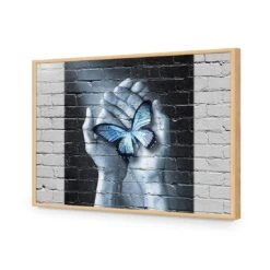 Butterfly Love Graffiti -WALL ART DESGIN SALE butterfly love graffiti acrylic glass no border oak frame 45x30cm 322010