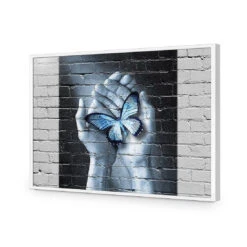Butterfly Love Graffiti -WALL ART DESGIN SALE butterfly love graffiti acrylic glass no border white frame 45x30cm 584086