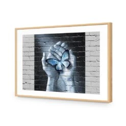 Butterfly Love Graffiti -WALL ART DESGIN SALE butterfly love graffiti acrylic glass with border oak frame 45x30cm 344581