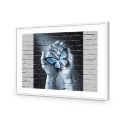 Butterfly Love Graffiti -WALL ART DESGIN SALE butterfly love graffiti acrylic glass with border white frame 45x30cm 760841