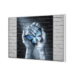 Butterfly Love Graffiti -WALL ART DESGIN SALE butterfly love graffiti canvas white floating frame 45x30cm 390667